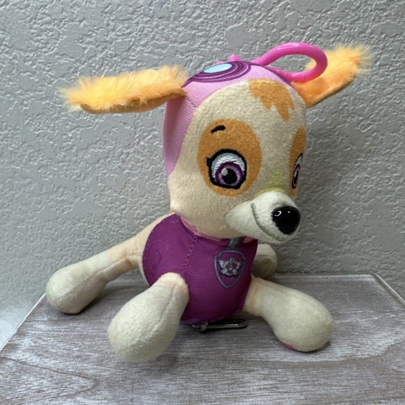 $14 🌙 SKYE Paw Patrol Plush Stuffed Animal Backpack Keychain Clip Plush Zipper - Picture 1 of 3